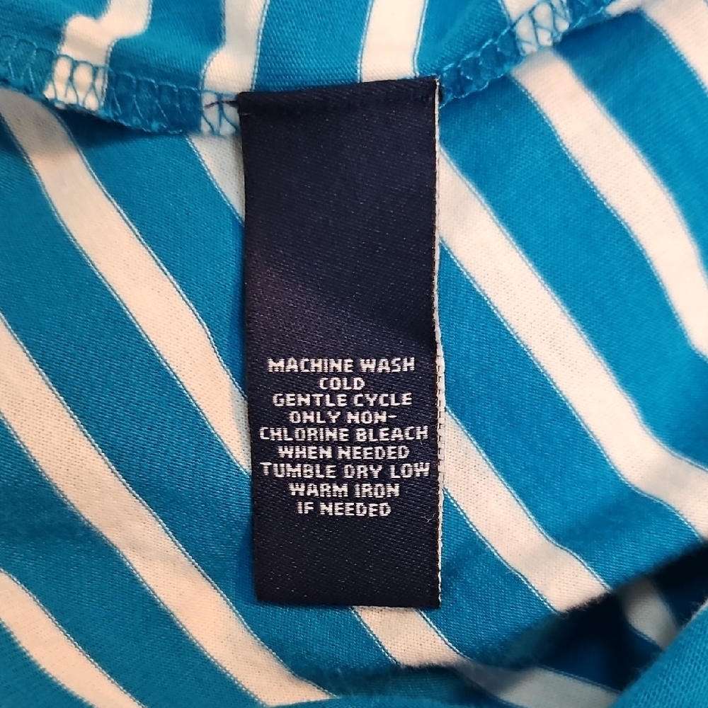 Chaps Bright Blue And White Striped Maxi Skirt - Flared A-Line (Women's M) - Picture 5 of 5